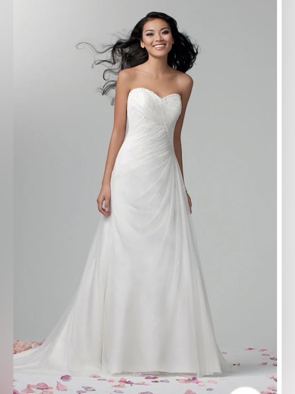 Alfred Angelo Strapless sweetheart lace back wedding gown style #2387.